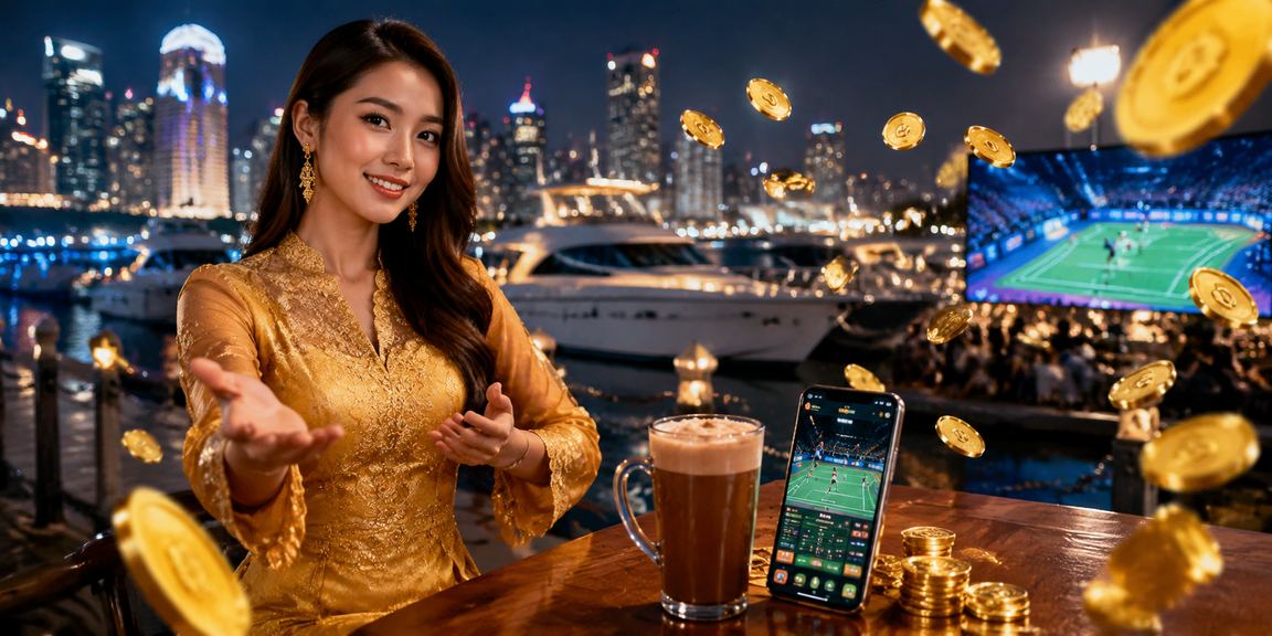Wanita berbaju kebaya menikmati permainan kasino popular Malaysia melalui aplikasi speed88